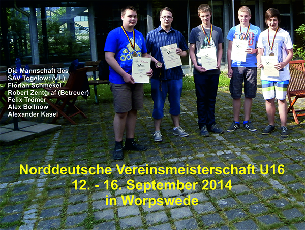 Die u16-Mannschaft bei der Norddeutschen Vereinsmeisterschaft 2014; Fotomontage: Christine Zentgraf